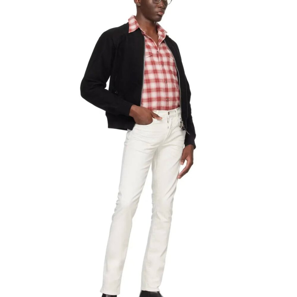 TOM FORD Off-White Selvedge Slim-Fit Jeans